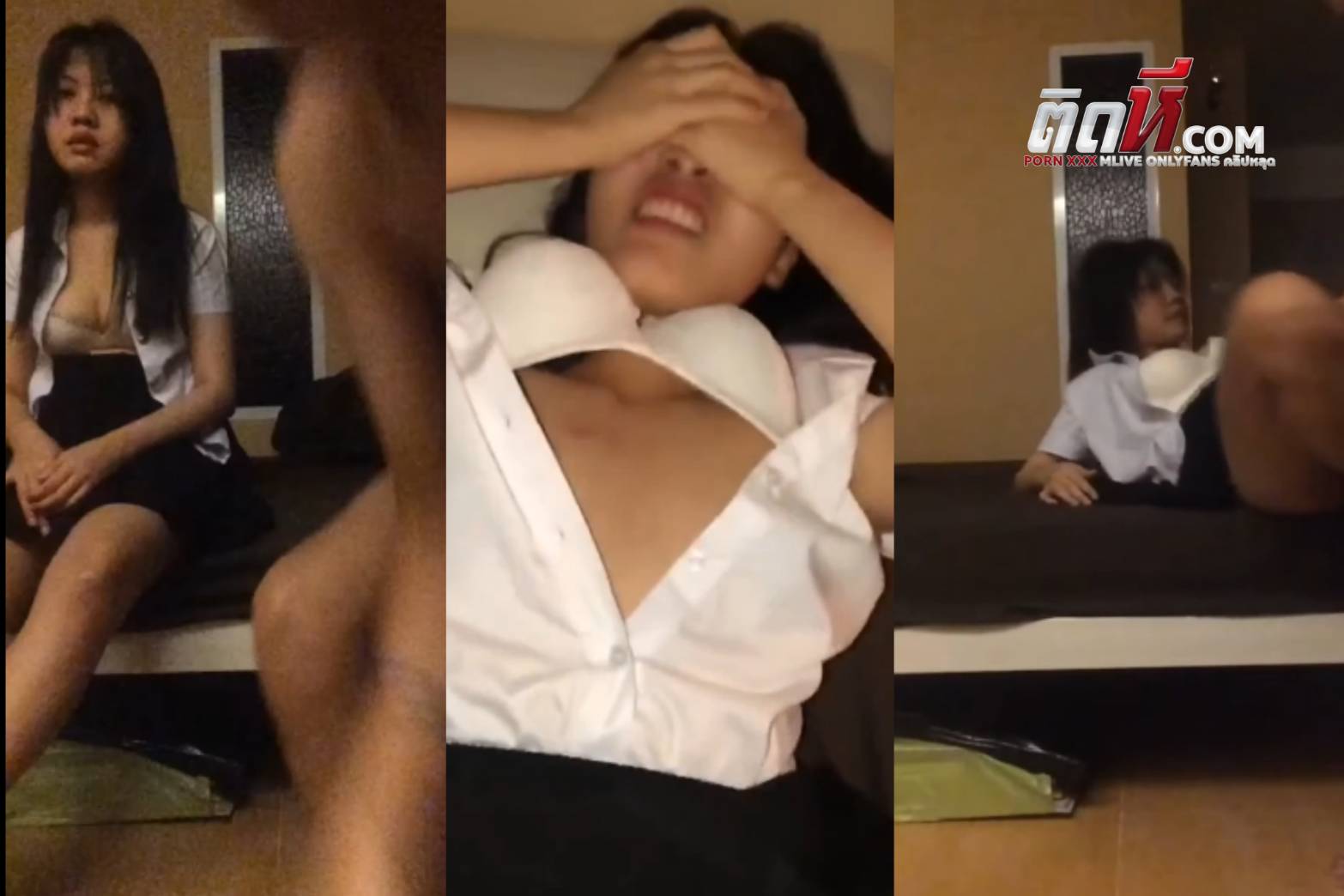 คลิปโป๊นักศึกษาไทย มาหาแฟนที่ห้องหลังเลิกเรียน เจอตั้งกล้องถ่ายคลิปเย็ดคาชุดนักศึกษา เอาควยให้อม จับเลียหีแล้วเอาควยยัดเย็ดสด