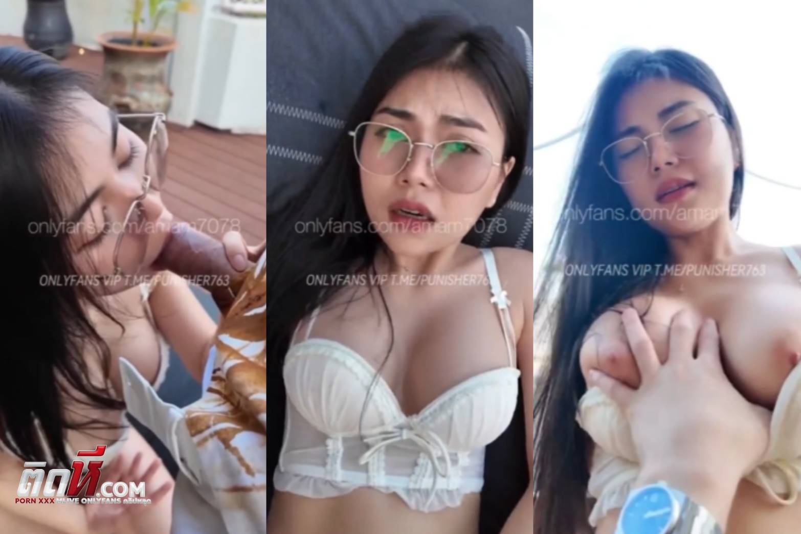 คลิปหลุดมาใหม่ น้องแอม amam7078 Onlyfans มาถ่ายรูปเล่นระเบียงดาดฟ้าชวนเย็ดเอ้าดอร์ ดูดควยขย่มเย็ด โดนจับกดซอยหีเย็ดยับร้องลั่น