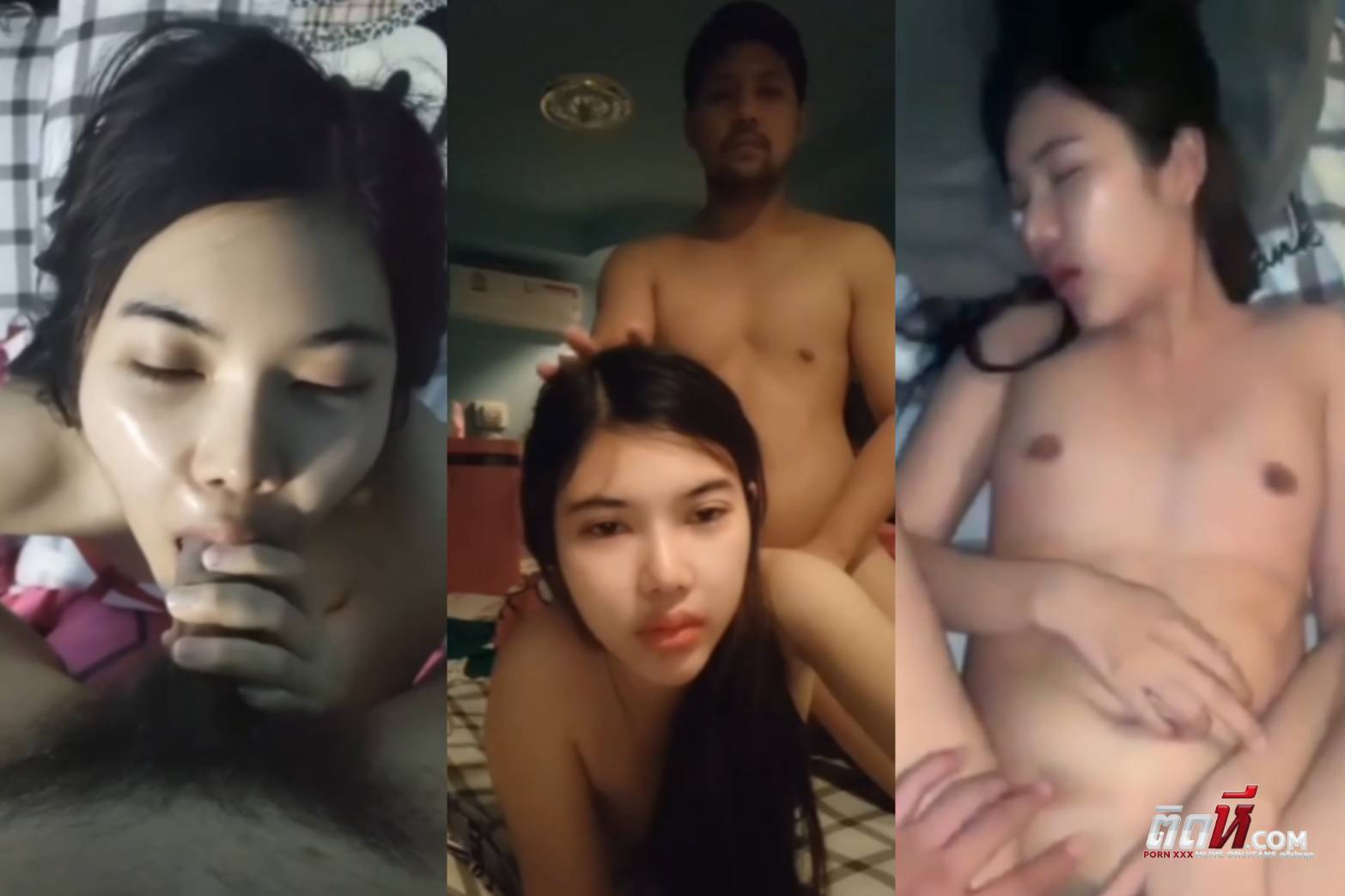 คลิปหลุดทางบ้าน วัยรุ่นหน้าคม นอนดูดควย ตัวเล็กๆ หีฟิตลีลาโม๊คควยเด็ด โดนจับเย็ดเสียว ผัวหุ่นหมีกระแทกหีเมียตัวเล็กหน้าสวยอย่างฟิน